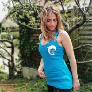 Débardeur femme bleu (coton bio)